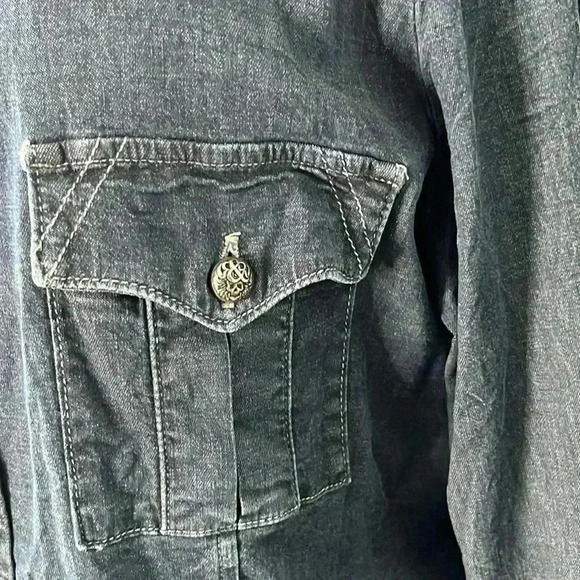 Rock and Republic Western Denim Button Front Top Size XL - Picture 5 of 9